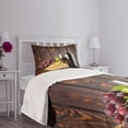 thumbnail image 3 of Ambesonne Wine Quilted Bedspread Set 2 Pcs, Cabernet Bottle Cheese, Twin Size, Brown Burgundy Cream, 3 of 5