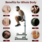 HooKung Adjustable Dip Bar Heavy Duty Steel Dip Station Power Tower Dip Station Pull up Bar Power with Max Weight 330Ibs