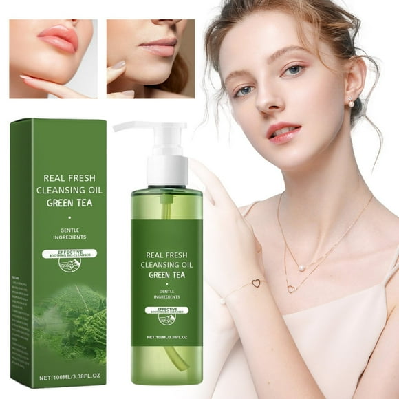 Facial Cleanser Lisade Green Tea Cleansing Oil - Green Tea Cleansing Oil Gentle Makeup Remover Deep Cleansing Hydrating & Non Greasy | Soothes Skin with Green Tea Extract Lightweight Fresh 100Ml,