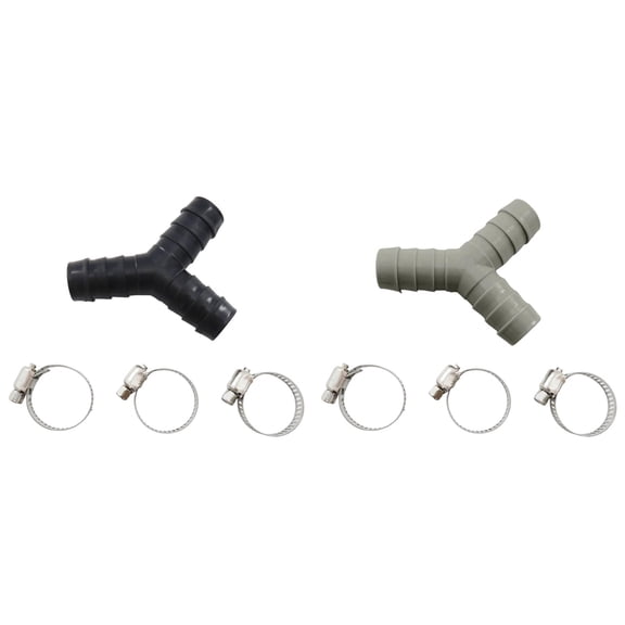 Universal Y-Shaped Drain Hose Splitter - Dual Pack Washing Machine Adapter with Secure Clamps, 3-Way Connector for Simultaneous Drain Pipe Connections, Durable Plumbing Solution