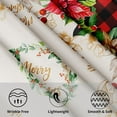 thumbnail image 3 of Buffalo Check Plaid Christmas Round Tablecloth, Traditional Poinsettia Print Resistant Polyester Table Cloth with Xmas Floral and Berry for Party Decoration/Holiday 60 Inch, 3 of 6
