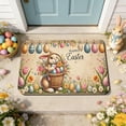 thumbnail image 2 of Easter Bunny Kitchen Mat，Easter Spring Rabbits Wreath Kitchen Rugs Non Slip Low-Profile Washable for Floor Farmhouse Home Decor B, 2 of 6