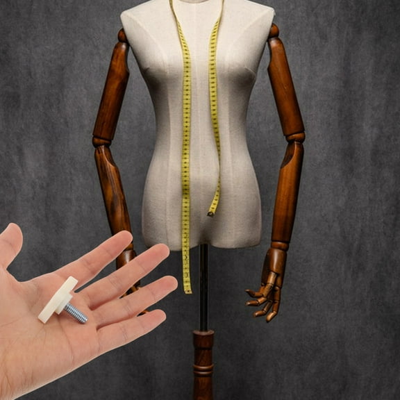 Worgeous Mannequin Stand Base with Tightening Screws for Half Body Mannequins White Plastic Iron 5 Pieces