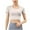 White, variant on Women's Workout Crop Tops with Built in Bra Short Sleeve Athletic Dry Fit Racerback Shirts Running Yoga Fitness Tee (XL, White)