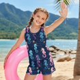 thumbnail image 4 of Tutolipy Colorful Seahorse Pattern Girls Two Piece Swimsuit, Sun Protection Quick Dry Girls 2-Piece Tankini Swimsuit Set for Beach Summer Size 10-11 Year Old, 4 of 10