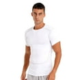 thumbnail image 3 of Rswnyirn Men Short Sleeve Rash Guard Swim Shirts UV Sun Protection Surfing Costume Compression Tops White XL, 3 of 7