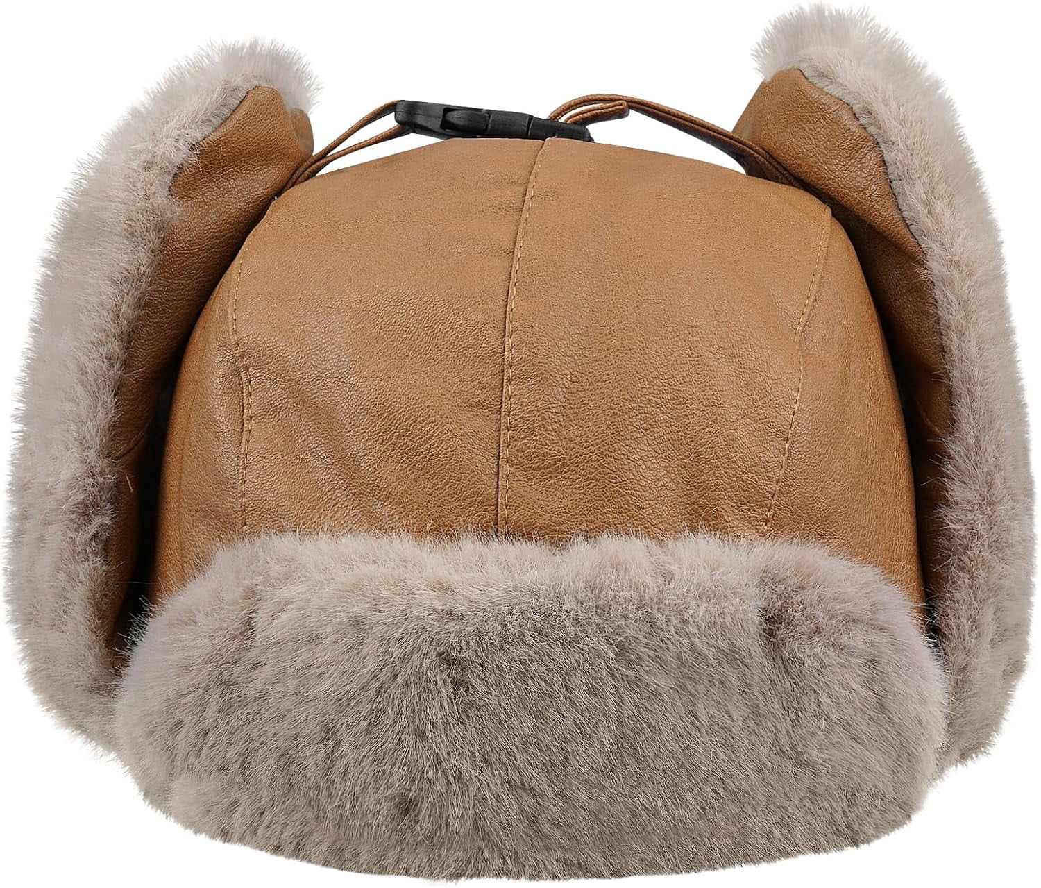 Zhengup Leather Trapper Hats Mens Winter Ski Hat Cold Weather Ski Hat Warm Gear Russian Ushanka Caps Cossack Trooper Hat