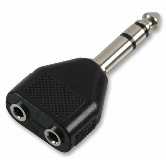 PRO SIGNAL - 2x 3.5mm Mono Jack Sockets to 1x 6.35mm Stereo Jack Plug Splitter