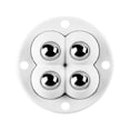 thumbnail image 2 of 4 Uds Mini ruedas giratorias sin ruido ruedas pequeñas autoadhesivas (cuenta de acero blanco), 2 of 4