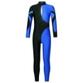 thumbnail image 2 of Aiihoo Kids Girls Gymnastics Leotards Color Block Long Sleeve Ballet Dance Unitard Jumpsuit  Full Body Bodysuit Navy Blue 14, 2 of 4
