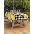 thumbnail image 2 of Yellow Lemons Outdoor Tablecloth - 60x120 Inch Rectangle Dining Table Cover, Summer Fruits Leaves Botanical Buffalo Plaid Waterproof Outdoor Table Cloth with Umbrella Hole & Zipper for Picnic/Patio, 2 of 7