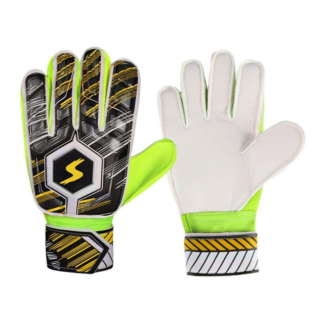 Guantes de fútbol Guantes Guantes de fútbol Guantes de protección de los dedos Accesorios de equipo de protección Guantes de entrenamiento para niños Tamaño amarillo 7