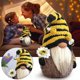 thumbnail image 4 of Gnomo de abeja a rayas, escandinavo, Tomte, Nisse, sueco, elfo de miel, decoración de cocina de granja, estante, bandeja escalonada, 4 of 5