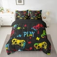 thumbnail image 2 of Manfei Graffiti Game Console Bedding Comforter Set 7 Pieces for Boys, Watercolor Splash Queen Bedding Sets, Gamer Gaming Queen Sheet Sets, Lightweight Room Decor, 2 of 8