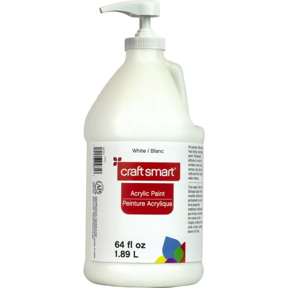 64oz. White Acrylic Paint by Craft Smart - Fast Drying Paint for Drawing - Painting - Art & Crafts Supplies - 1 Pack