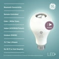 thumbnail image 3 of GE LED+ Speaker LED Light Bulb, 9 Watt, Bluetooth Speaker, Medium Base, A21 Bulb, 3 of 9