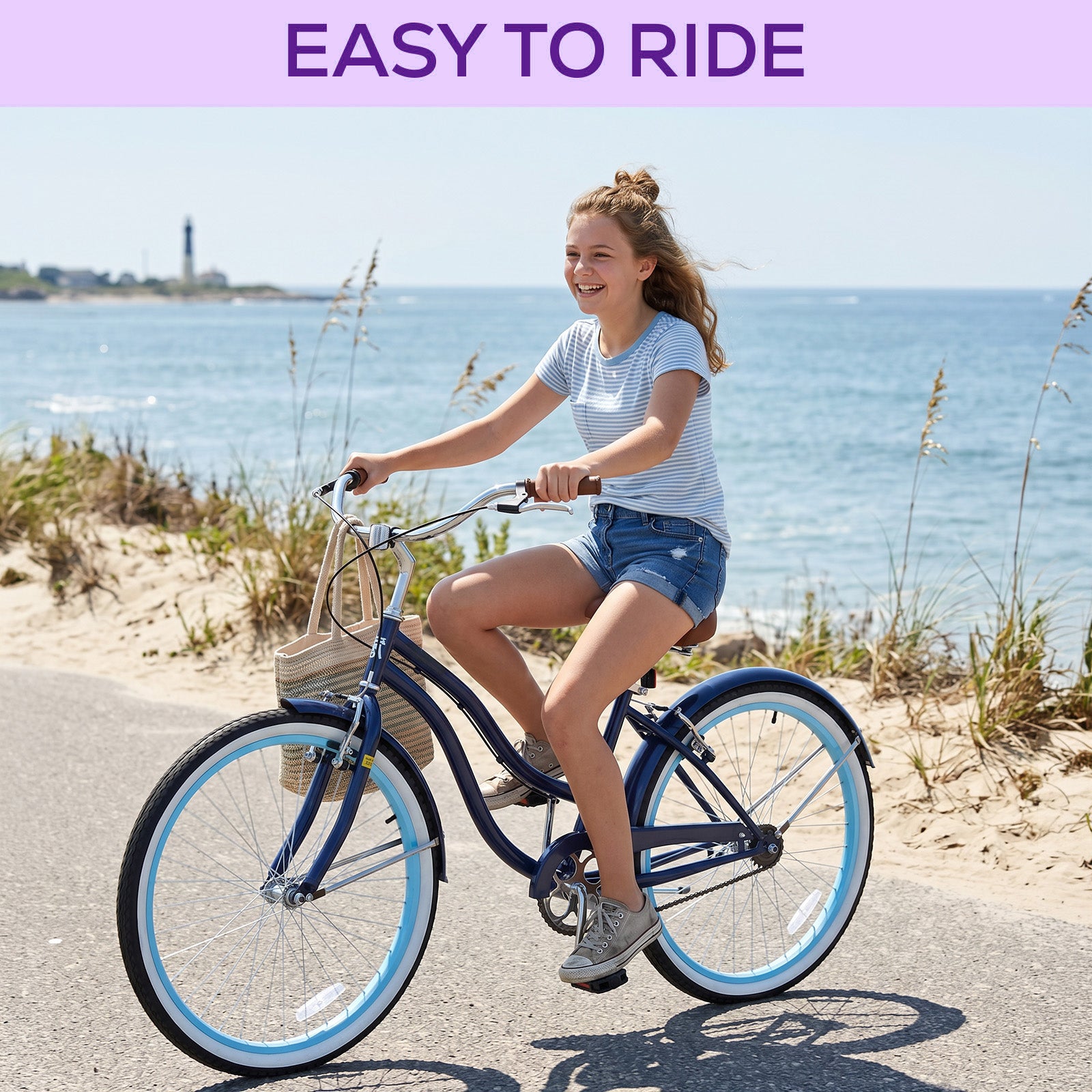 Hykolity 24 Inch Adult Beach Cruiser Bike photo 7