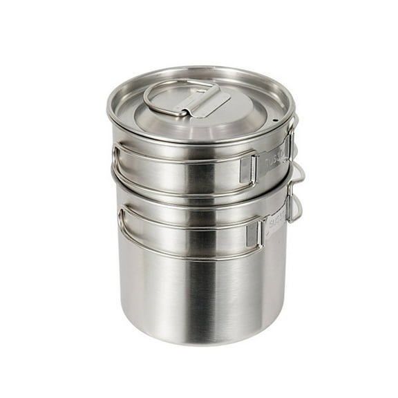 Outdoor Camping Portable Cookware Pots Stainless Steels Camping Coffee Cup Picnics Water Mug for Hiking Backpacking