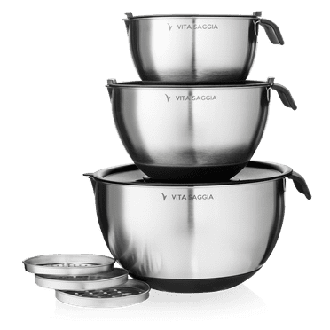 Rorence Stainless Steel Non-Slip Mixing Bowls With Pour Spout 