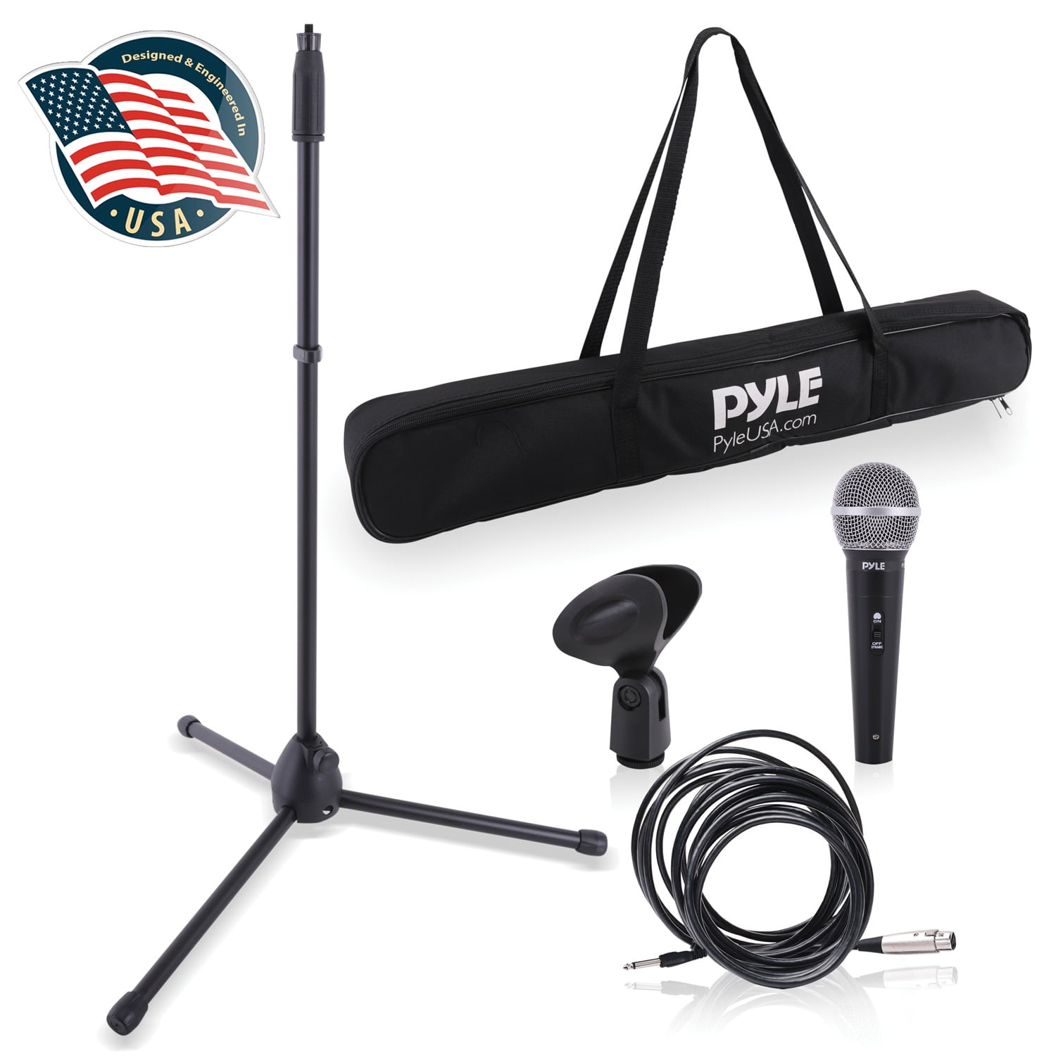 Pyle PDMIC88ST - Dynamic Micro Kit - Pro Mic Kit with Micro Stand, Carrying Bag, and Cable
