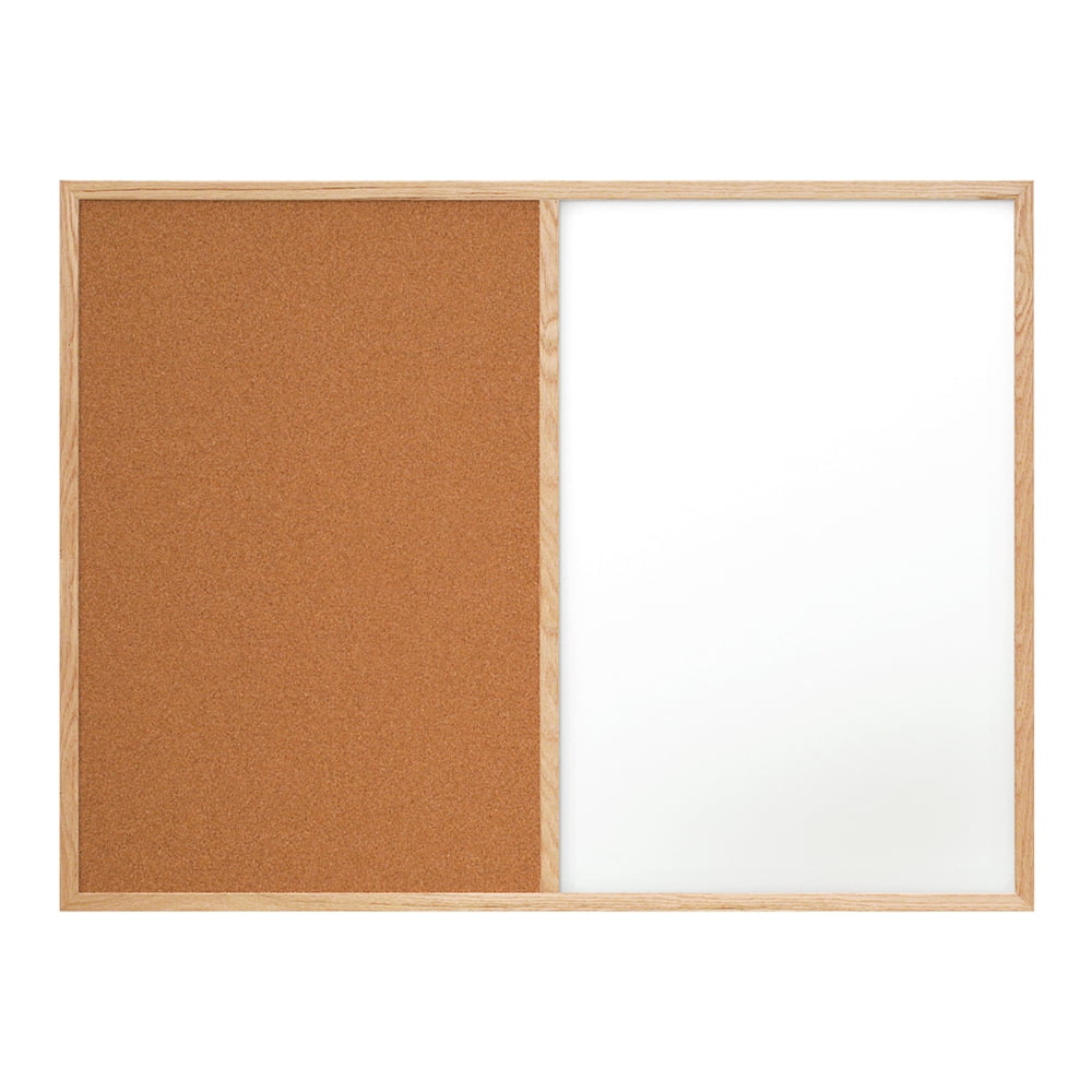 Box Partners Combination Dry Erase/Cork Board 4' x 3' Brown/White 1/Each BCWC4836