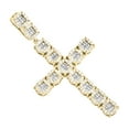 thumbnail image 4 of 10K Yellow Gold Round & Baguette Diamond Cross Pendant 2.85" Charm 2.80 CT, 4 of 6