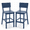 Blue, variant on ZEOPHOL HDPE Outdoor Bar Stools Set of 2, Patio Bar Height Chairs with Footrests, All-Weather Wood-Grain Design, 304 Stainless Steel Black