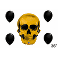 thumbnail image 4 of LoonBalloon 36" Golden Skull Foil Balloon with 4 Latex Balloons – Halloween Party Decoration, 4 of 5