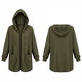 thumbnail image 3 of Edvintorg Open Front Cardigan for Women Plus Size Hooded Long Cardigans Drawstring Long Sleeve Zip Up Cardigan with Pocket Women Clothing Green S-3XL, 3 of 5