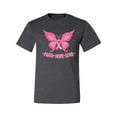 thumbnail image 2 of Wild Bobby, Butterfly Pink Ribbon Faith Hope Love, Breast Cancer Awareness, Men Graphic Tee, Heather Black, 3X-Large, 2 of 5