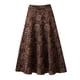 thumbnail image 1 of Gibobby faldas para niña alta de jacquard de flores para mujer Falda midi swing(Café, XXL), 1 of 3