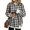 72#Black, variant on Women Long Sleeve Crew Neck Pullover Top Gingham Waffle Knit Sweatshirt Loose Fit Contrast Hem Design XL