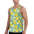 thumbnail image 2 of Xecao Lemons Chamomile Flowers And Leaves Men's Tank Top Workout Quick Dry Sleeveless Gym Jogging Muscle Shirts Summer Swim Beach Tops, 2 of 9
