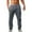 Grey, variant on Men’s Elastic Waist Casual Pants, Loose Fit Breathable Weave Blend Trousers with Pockets, S-3XL Sizes, Solid Tones (Black,S)
