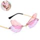 thumbnail image 2 of Gafas de sol con forma de ala de libélula para mujer y hombre, sin marco, irregulares, para fiesta, 2 of 8