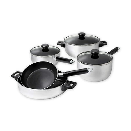 Regal 8-Piece Satin and Glass Nonstick Cookware Set
