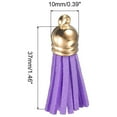thumbnail image 2 of Uxcell 50 Pack Leather Tassel Keychain Charm Bulk with Cap for DIY, Purple, 2 of 6