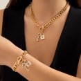 thumbnail image 3 of Cadena Pulsera Collar Cerradura Llave Delicado Juego 2 Piezas Regalo (oro), 3 of 8