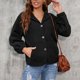 thumbnail image 5 of Chaquetas de manga larga para mujer Botón de color sólido Abrigo de solapa recreativo Tops Odeerbi ODB-2, 5 of 5