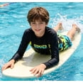 thumbnail image 3 of Aideaone 2 Piece Boy's Swimsuit Set Long Sleeve Kids Rash Guard Bathing Suit Swimswear with Swim Trunks for 8-12Y, 3 of 5