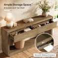 thumbnail image 5 of Finmind Console Table with 2 Drawers, 63 inch Farmhouse Entryway Table with Storage for Living Room, Hallway, Brown, 5 of 8