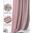 thumbnail image 3 of Pink Beige Striped Kitchen Curtains Modern Farmhouse Retro Lines Cafe Short Curtains for Bathroom Blackout Window Curtain Grommet Small Window Treatment Tier Drapes for Bedroom Living Room 42"x45"x2, 3 of 9