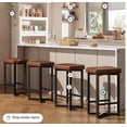 thumbnail image 2 of 2pcs Bar Stool, Simple Comfortable Backless Bar Stool, Upholstered PU Leather Seat with Metal Frame and Footrest for Home Bar, Restaurant, 2 of 5