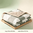 thumbnail image 3 of Clearance! Twin Size Washed Cotton Quilt Blanket, Skin-Friendly Cool Thin Comforter, Lightweight Bed Blanket for All Seasons, 78.74x59.06 Inches/Green, 3 of 6