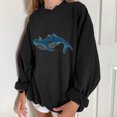 thumbnail image 4 of Sudadera extragrande de lana de manga larga con cuello redondo y estampado de océano salvaje para mujer Fridja fhghd247, 4 of 9