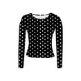 thumbnail image 3 of ZUKMRJPC Women's Long Sleeve T-Shirts Crewneck Fashion Print Knitted Tees Shirts Casual Lightweight Slim Fit Stretchy Pullover Tops, 3 of 4