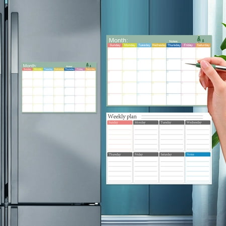 

1 Set Magnetic Schedule Erasable Waterproof Leave Word Synthetic Resin Monthly Weekly Planner Calendar Magnet Sticker Daily Use
