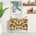 thumbnail image 2 of PixonSign Sideboard Buffet Cabinet, Kitchen Storage Cabinet with 2 Doors, Brown White Geometric Polygon Patterns, Cupboard Console Table for Dining Room - 35" L x 18" W x 29" H, 2 of 5