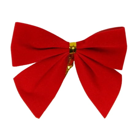 Pack of 14 Red Mini Velveteen Christmas Bow Decorations