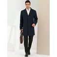 thumbnail image 3 of Unique Bargains Men's Trench Coat Lapel Collar Single Breasted Warm Long Peacoat Overcoat Navy Blue L, 3 of 6